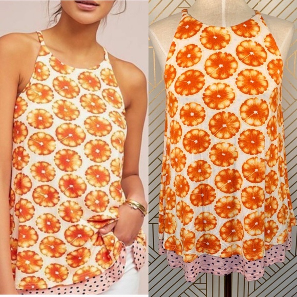 Porridge Anthro Orange Slice Tank Top M